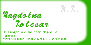 magdolna kolcsar business card