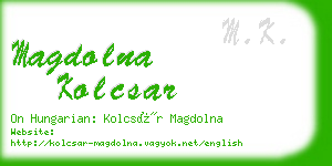 magdolna kolcsar business card